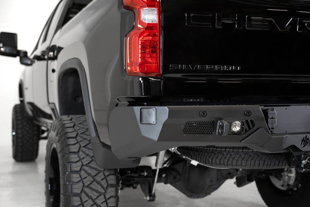 ADD R270021280103 GMC Sierra 2500 2020-2021 Bomber HD Rear Bumper with Blind Spot Monitor - BumperStock