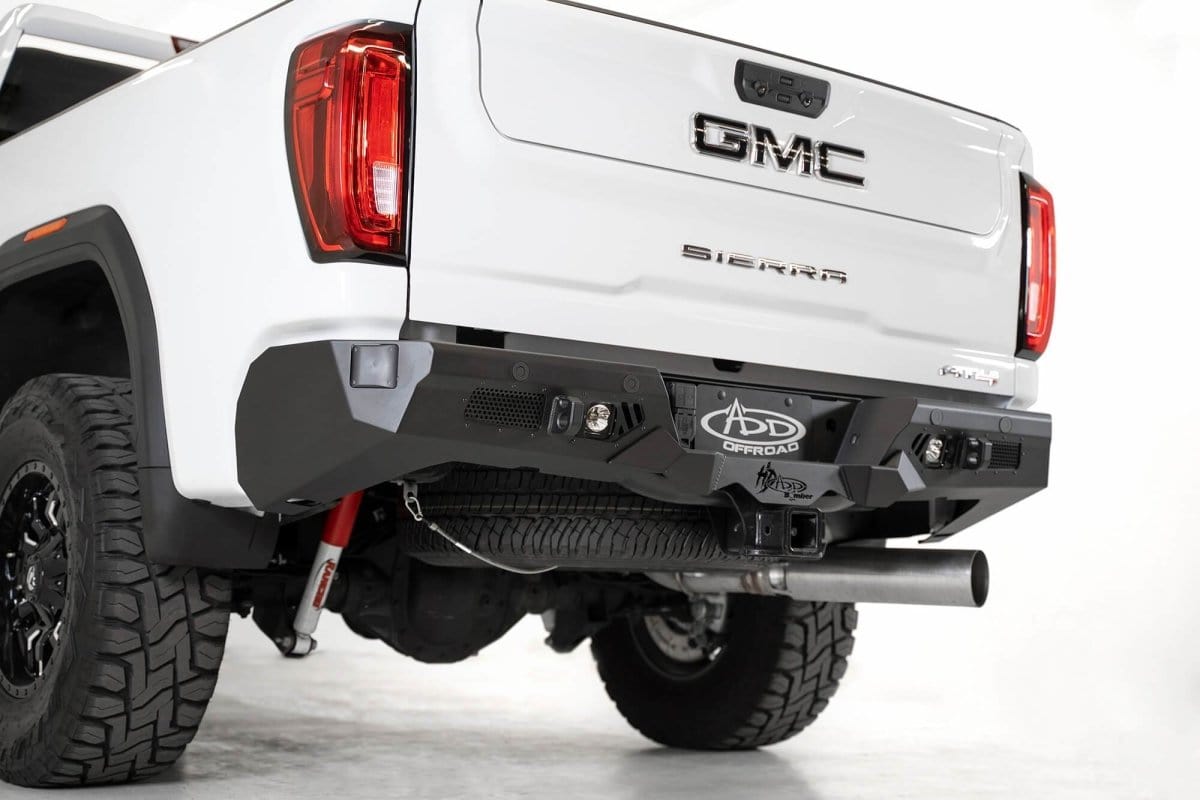 ADD R270021280103 GMC Sierra 2500 2020-2021 Bomber HD Rear Bumper with Blind Spot Monitor - BumperStock