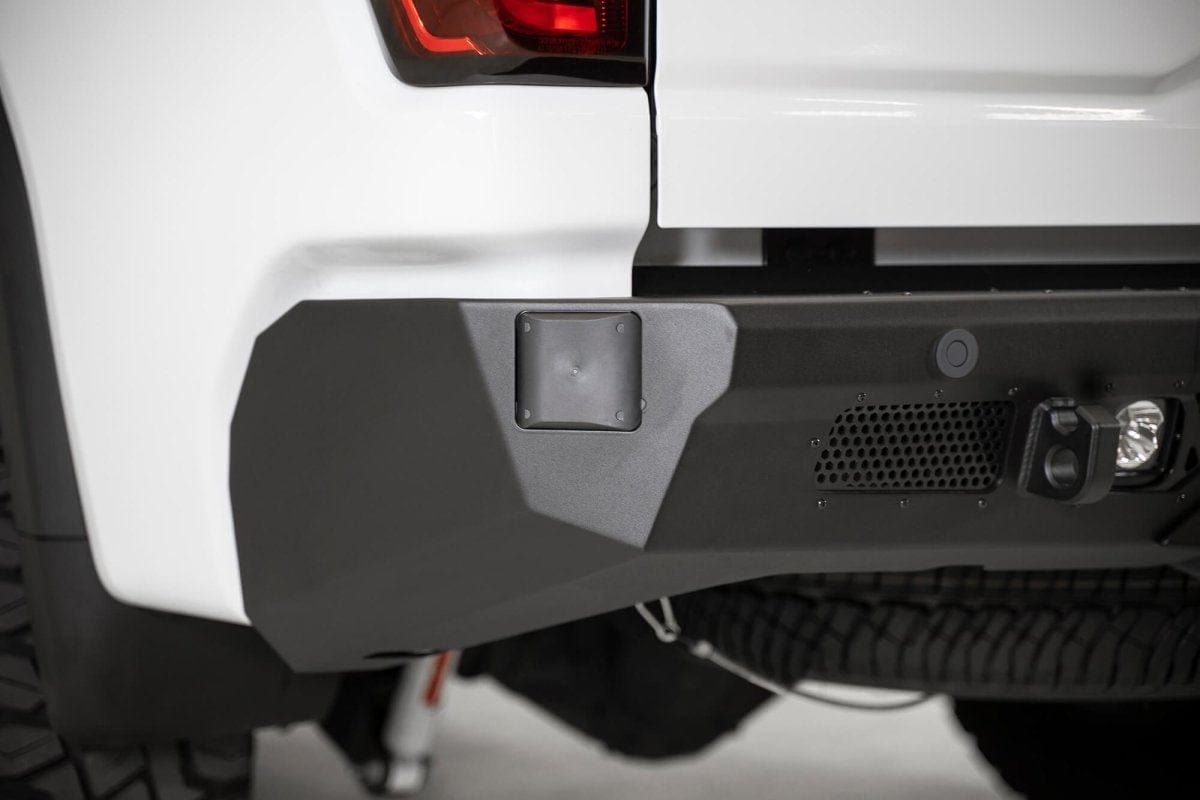 ADD R270021280103 GMC Sierra 2500 2020-2021 Bomber HD Rear Bumper with Blind Spot Monitor - BumperStock