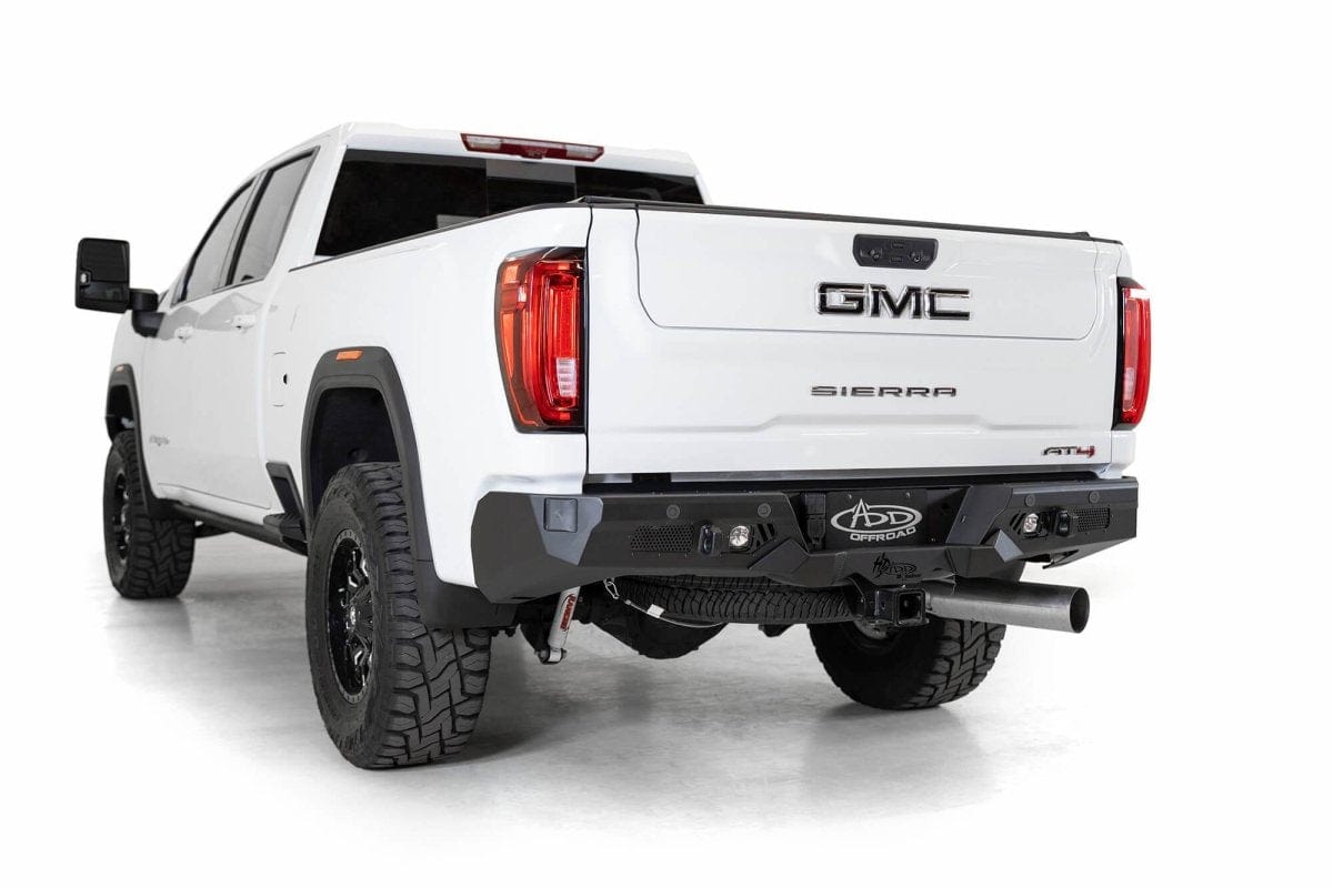 ADD R270021280103 GMC Sierra 2500 2020 - 2023 Bomber HD Rear Bumper with Blind Spot Monitor - Rugged Truck Gear