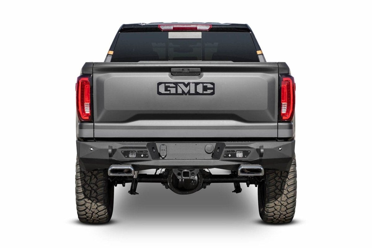 ADD R441051280103 2019-2021 GMC Sierra 1500 Stealth Fighter Rear Bumper with Exhaust Tips - BumperStock