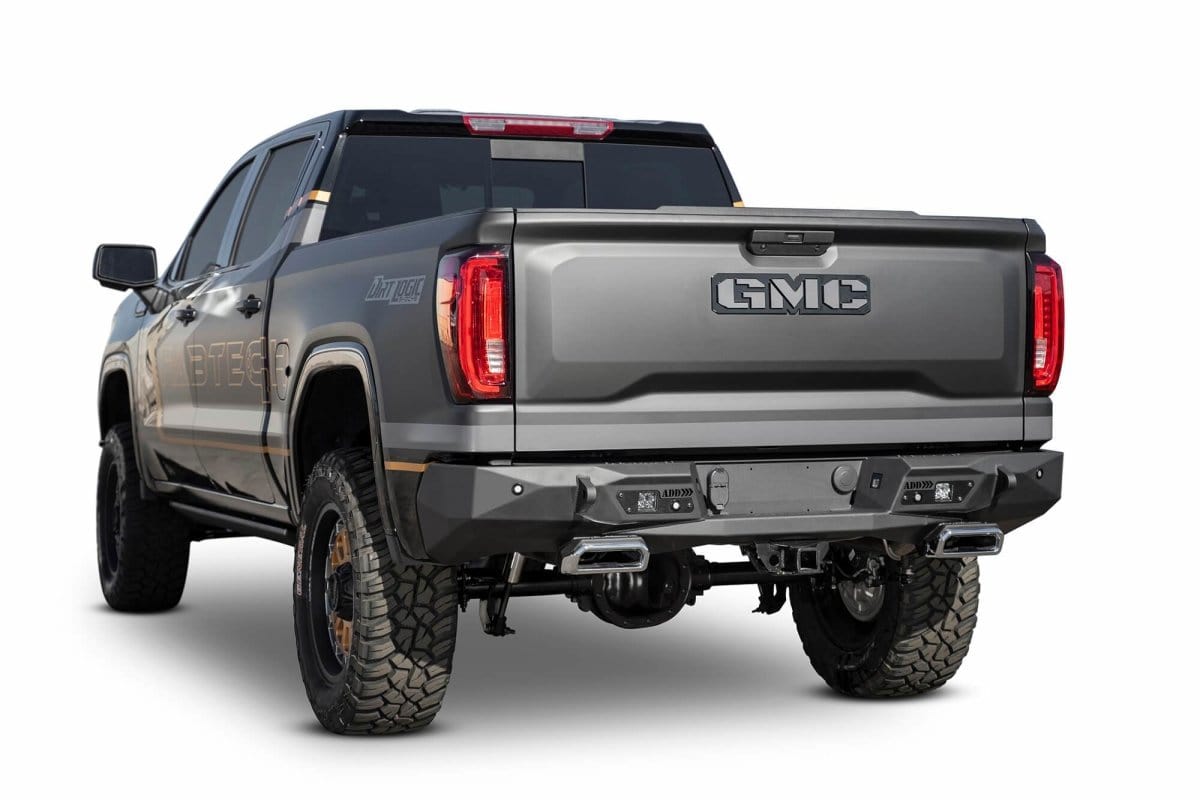 ADD R441051280103 2019 - 2022 GMC Sierra 1500 Stealth Fighter Rear Bumper with Exhaust Tips - Rugged Truck Gear