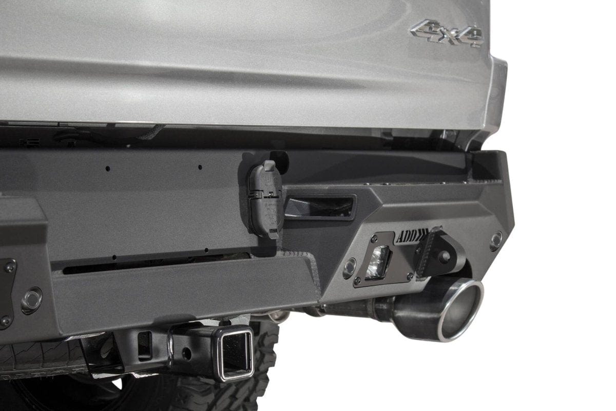ADD R551281280103 2019 - 2023 Ram Rebel 1500 Stealth Fighter Rear Bumper with 6 Backup Sensor Cutouts - Rugged Truck Gear