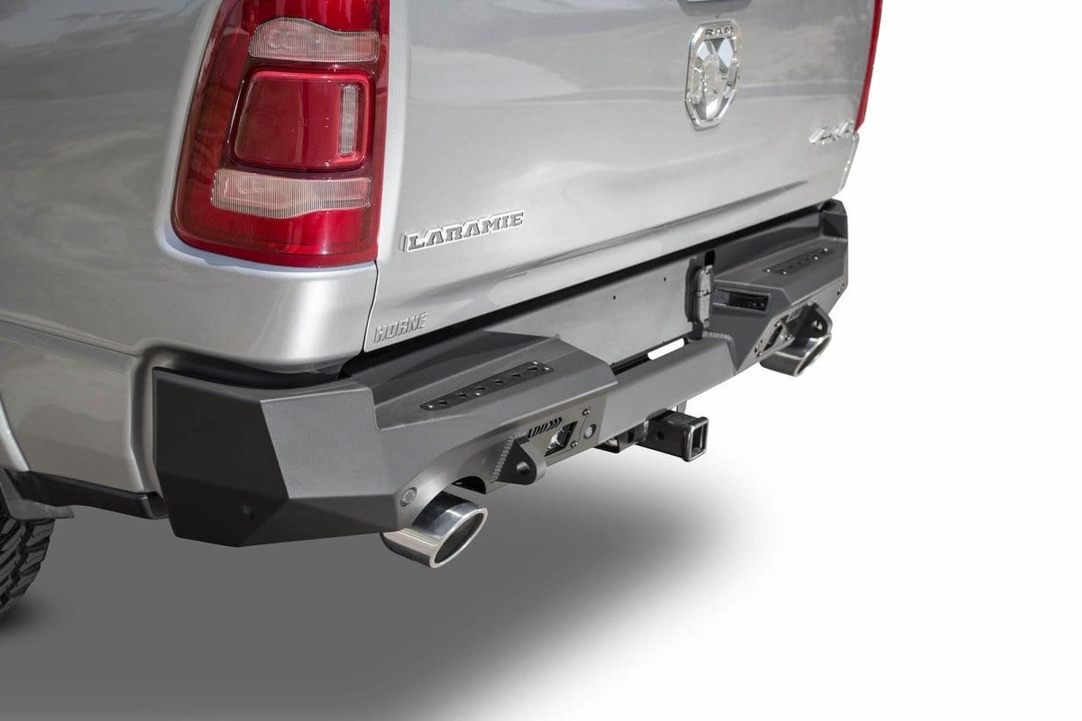 ADD R551281280103 2019 - 2023 Ram Rebel 1500 Stealth Fighter Rear Bumper with 6 Backup Sensor Cutouts - Rugged Truck Gear