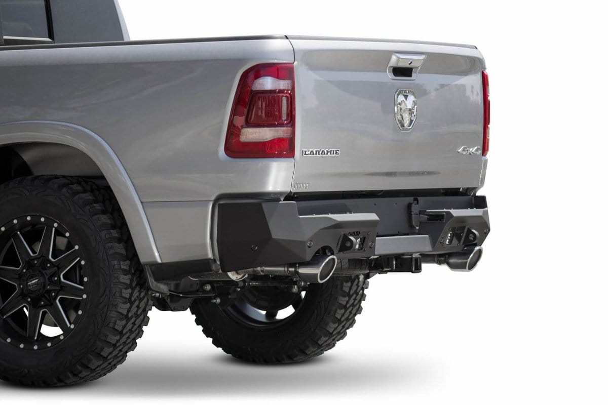 ADD R551281280103 2019 - 2023 Ram Rebel 1500 Stealth Fighter Rear Bumper with 6 Backup Sensor Cutouts - Rugged Truck Gear