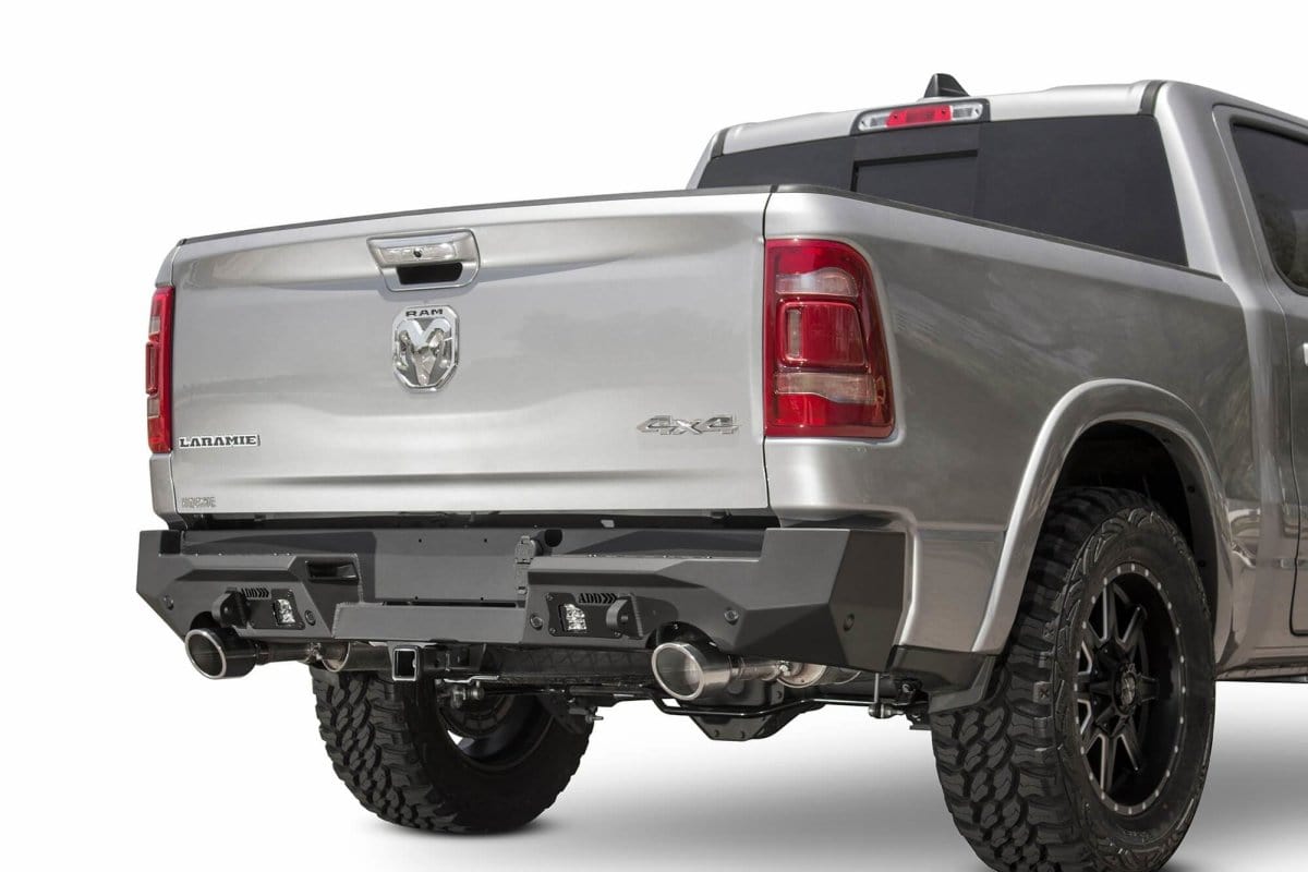 ADD R551281280103 2019 - 2023 Ram Rebel 1500 Stealth Fighter Rear Bumper with 6 Backup Sensor Cutouts - Rugged Truck Gear