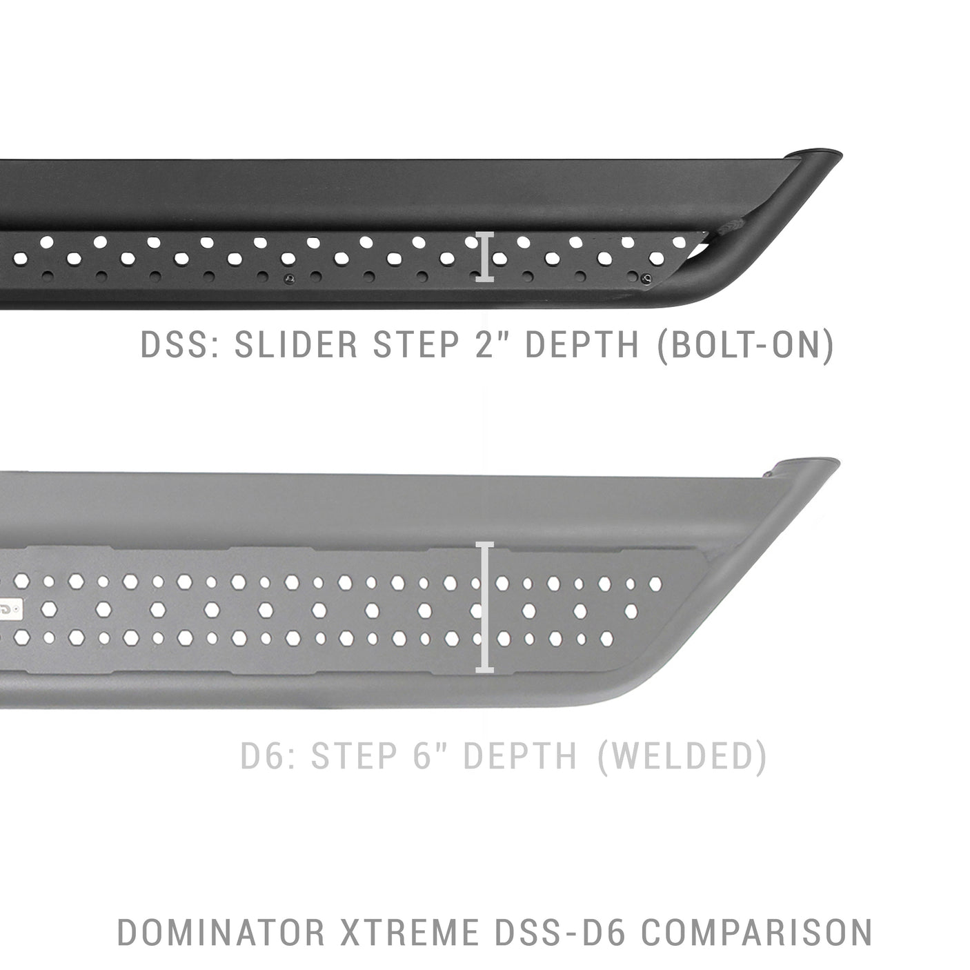 Go Rhino DSS60087T 2007-2024 Chevy Silverado 2500/3500 HD Dominator Series Xtreme DSS Side Steps - Boards Only, 87" Long