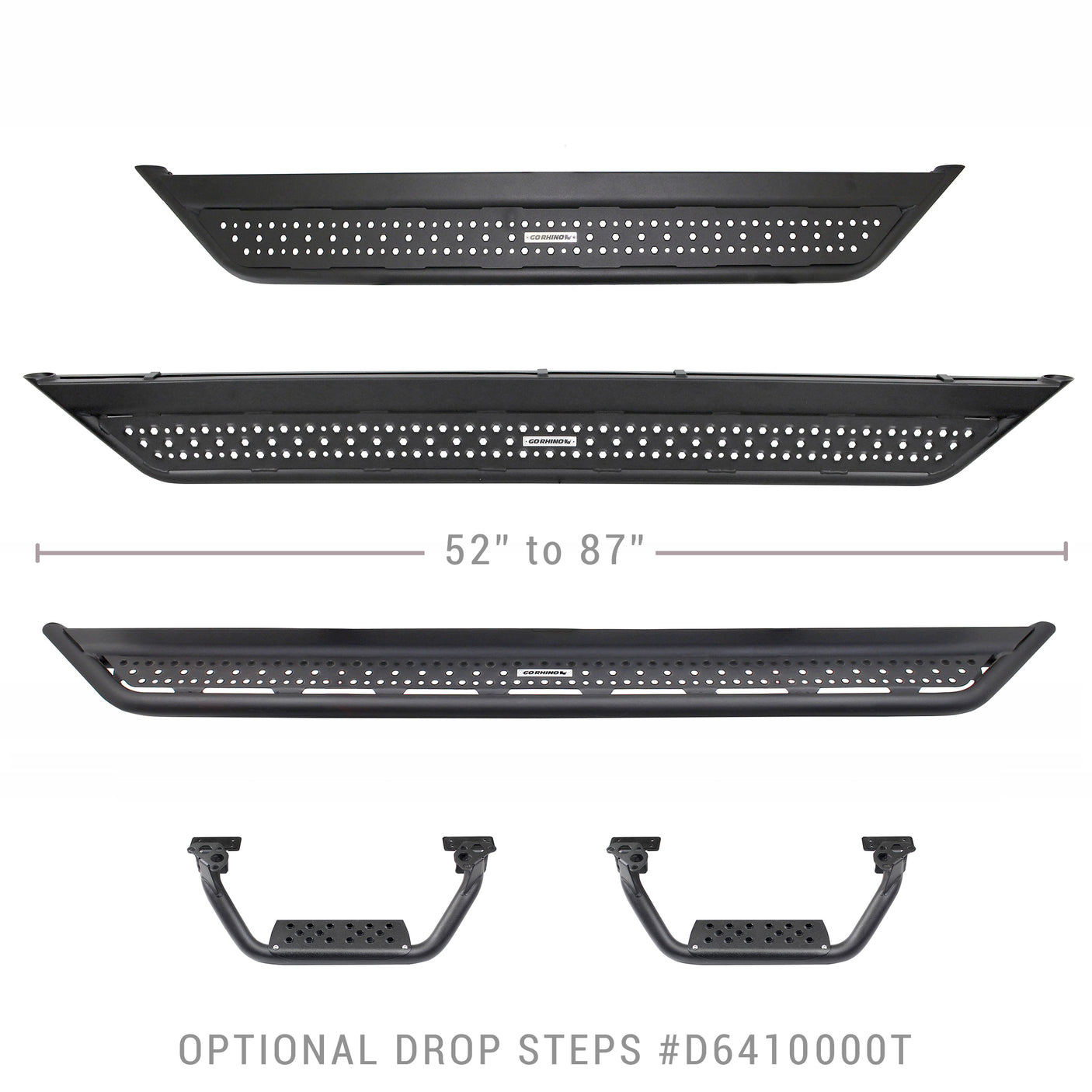 Go Rhino D64306T 2019-2024 Dodge Ram 1500 D6 Dominator Series Xtreme Side Steps with Rocker Panel Mounting Bracket Kit