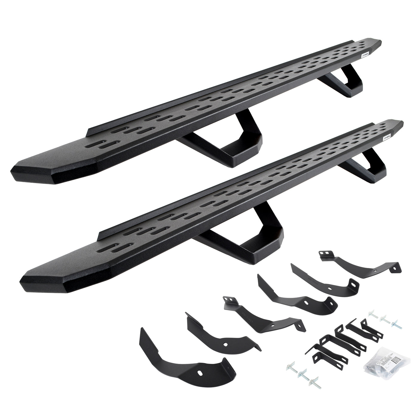 Go Rhino 6960518720PC 2015-2019 Chevy Silverado 2500/3500 HD RB Series RB30 Running Boards with Mounting Brackets, 2 Pairs Drop Steps Kit