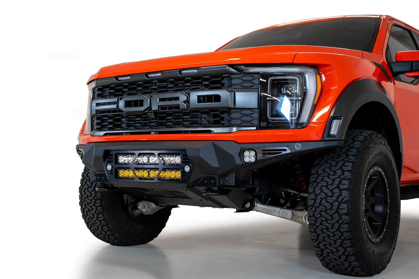 ADD F210012140103 2021-2022 Ford Raptor Bomber Front Bumper (20-Inch Lights) - BumperStock