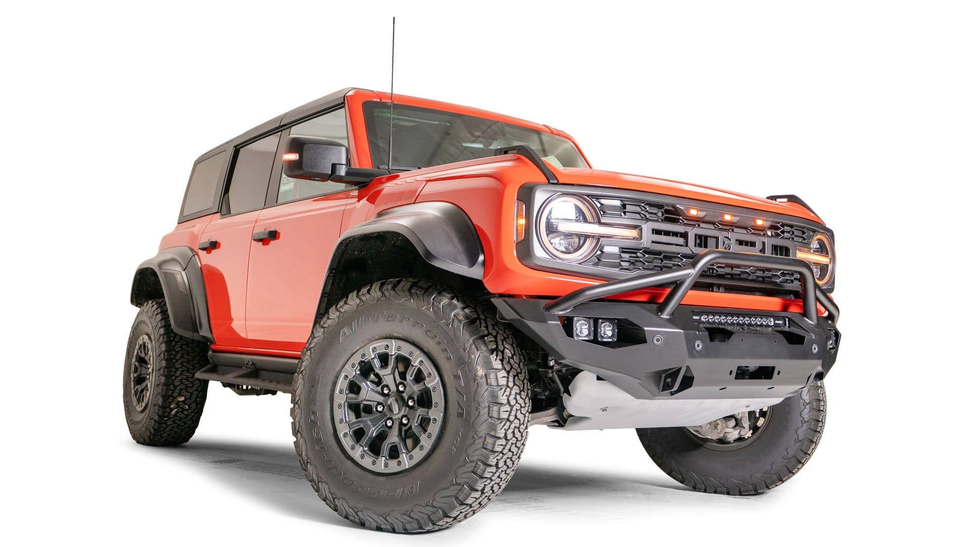 Fab Fours BR22 - X5752 - 1 Ford Bronco Raptor 2022 - 2024 Matrix Front Bumper Pre - Runner Guard - Rugged Truck Gear