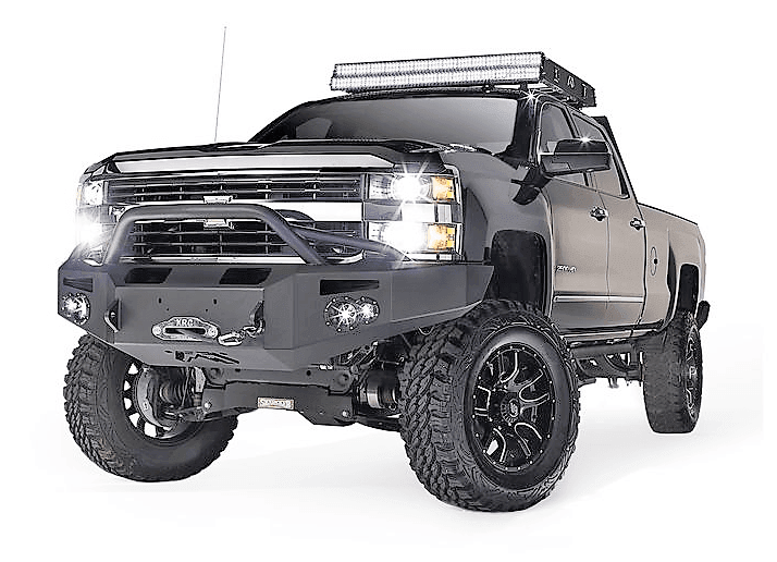 Fab Fours CH05 - A1352 - 1 2003 - 2007 Chevy Silverado 2500/3500 HD Premium Front Bumper Winch Ready Pre - Runner Guard - Rugged Truck Gear