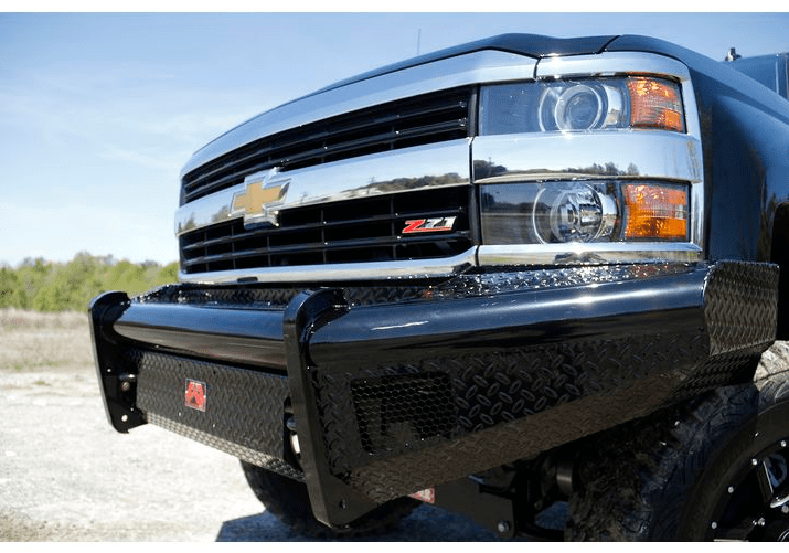 Fab Fours CH05 - S1361 - 1 Chevy Silverado 2500/3500 HD 2003 - 2007 Black Steel Front Bumper No Guard - Rugged Truck Gear