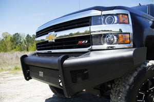 Fab Fours CH08-Q2061-1 2007.5-2010 Chevy Silverado 2500/3500 HD Black Steel Elite Front Bumper No Guard-BumperStock