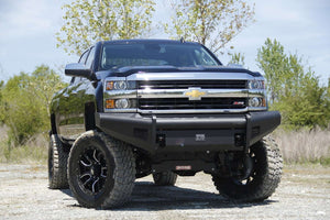 Fab Fours CH08-Q2061-1 2007.5-2010 Chevy Silverado 2500/3500 HD Black Steel Elite Front Bumper No Guard-BumperStock