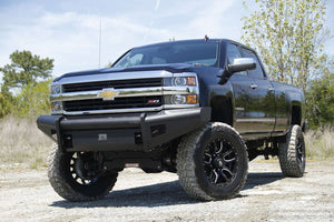 Fab Fours CH08-Q2061-1 2007.5-2010 Chevy Silverado 2500/3500 HD Black Steel Elite Front Bumper No Guard-BumperStock