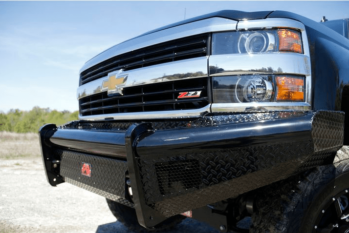 Fab Fours CH08 - S2061 - 1 Chevy Silverado 2500/3500 HD 2007.5 - 2010 Black Steel Front Bumper No Guard - Rugged Truck Gear