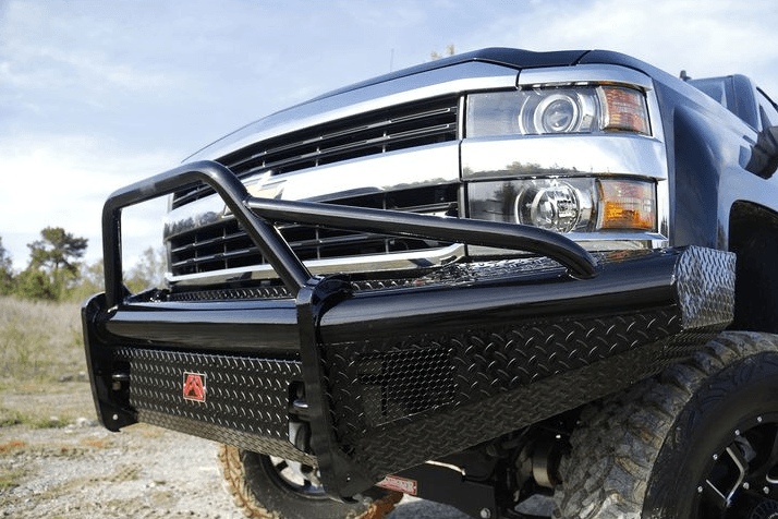 Fab Fours CH08 - S2062 - 1 Chevy Silverado 2500/3500 HD 2007.5 - 2010 Black Steel Front Bumper Pre - Runner Guard - Rugged Truck Gear