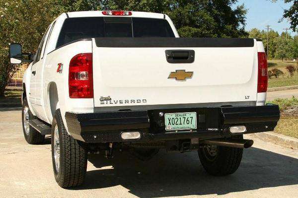 Fab Fours CH08-T1450-1 GMC Sierra 2500/3500 HD 2007.5-2010 Black Steel Rear Bumper-BumperStock