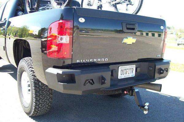 Fab Fours CH08 - W1450 - 1 GMC Sierra 2500/3500 2007.5 - 2010 HD Premium Non - Sensor Rear Bumper - Rugged Truck Gear