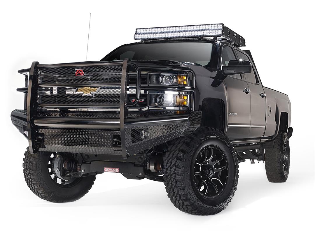 Fab Fours CH11 - S2760 - 1 Chevy Silverado 2500/3500 HD 2011 - 2014 Black Steel Front Bumper Full Guard - Rugged Truck Gear