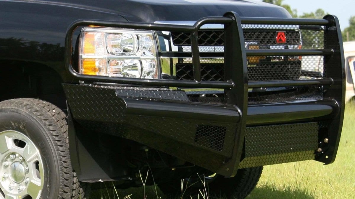 Fab Fours CH11 - S2760 - 1 Chevy Silverado 2500/3500 HD 2011 - 2014 Black Steel Front Bumper Full Guard - Rugged Truck Gear