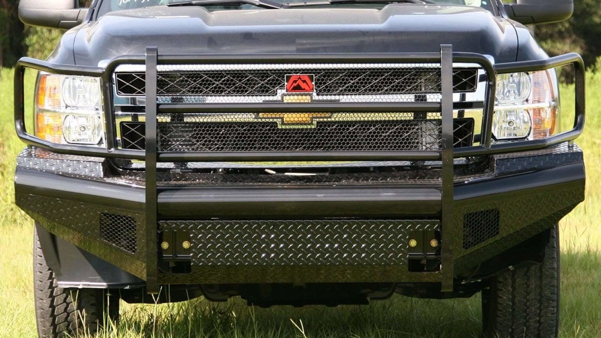 Fab Fours CH11 - S2760 - 1 Chevy Silverado 2500/3500 HD 2011 - 2014 Black Steel Front Bumper Full Guard - Rugged Truck Gear