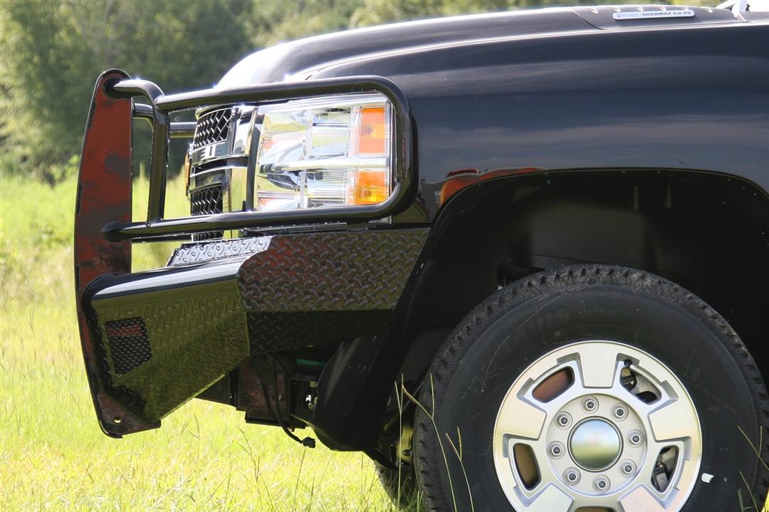 Fab Fours CH11 - S2760 - 1 Chevy Silverado 2500/3500 HD 2011 - 2014 Black Steel Front Bumper Full Guard - Rugged Truck Gear