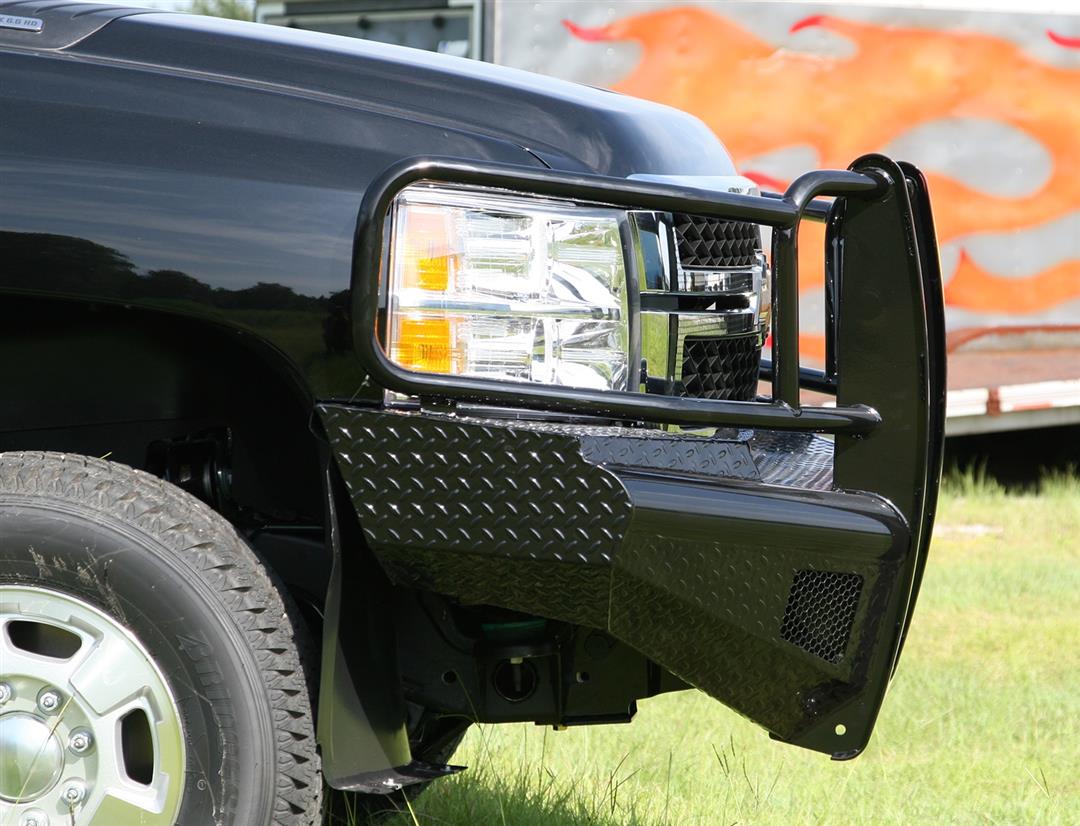 Fab Fours CH11 - S2760 - 1 Chevy Silverado 2500/3500 HD 2011 - 2014 Black Steel Front Bumper Full Guard - Rugged Truck Gear