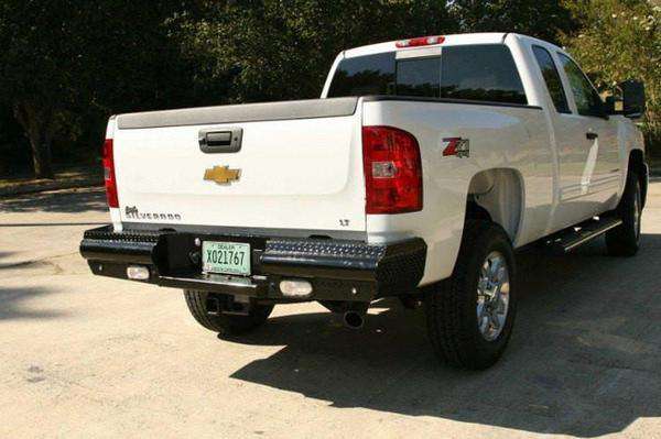Fab Fours CH11 - T2150 - 1 GMC Sierra 2500/3500 HD 2011 - 2014 Black Steel Rear Bumper - Rugged Truck Gear