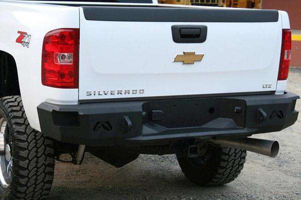 Fab Fours CH11 - W2150 - 1 GMC Sierra 2500/3500 HD 2011 - 2014 Premium Rear Bumper Non - Sensor - Rugged Truck Gear