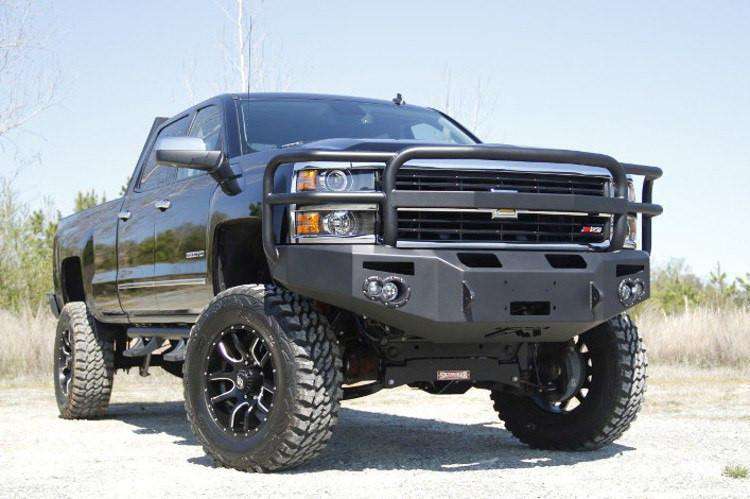 Fab Fours CH14 - A3050 - 1 2015 - 2019 Chevy Silverado 2500/3500 HD Premium Front Winch Bumper Full Guard - Rugged Truck Gear