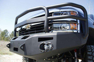 Fab Fours CH14-A3050-1 2015-2019 Chevy Silverado 2500/3500 HD Premium Front Winch Bumper Full Guard Non-Sensor-BumperStock