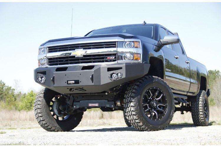 Fab Fours CH14 - A3051 - 1 2015 - 2019 Chevy Silverado 2500/3500 HD Premium Front Winch Bumper No Guard - Rugged Truck Gear