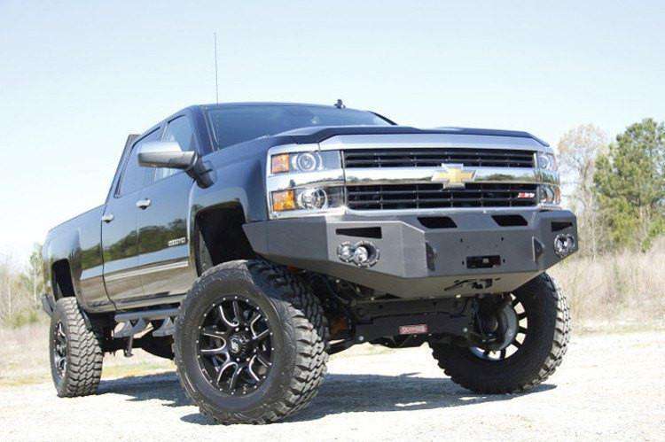 Fab Fours CH14 - A3051 - 1 2015 - 2019 Chevy Silverado 2500/3500 HD Premium Front Winch Bumper No Guard - Rugged Truck Gear