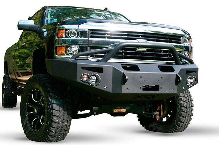 Fab Fours CH14 - C3052 - 1 2015 - 2019 Chevy Silverado 2500/3500 HD Premium Front Bumper Winch Ready Pre - Runner Guard - Rugged Truck Gear