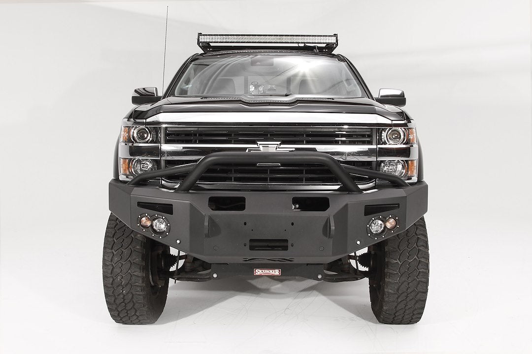 Fab Fours CH14 - C3052 - 1 2015 - 2019 Chevy Silverado 2500/3500 HD Premium Front Bumper Winch Ready Pre - Runner Guard - Rugged Truck Gear