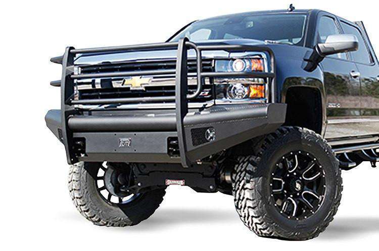Fab Fours CH14 - Q3060 - 1 2015 - 2019 Chevy Silverado 2500/3500 HD Black Steel Elite Front Bumper Full Guard - Rugged Truck Gear