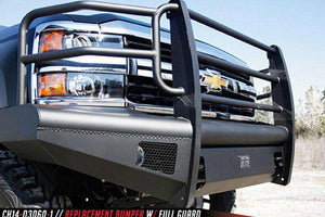 Fab Fours CH14-Q3060-1 2015-2019 Chevy Silverado 2500/3500 HD Black Steel Elite Front Bumper Full Guard-BumperStock