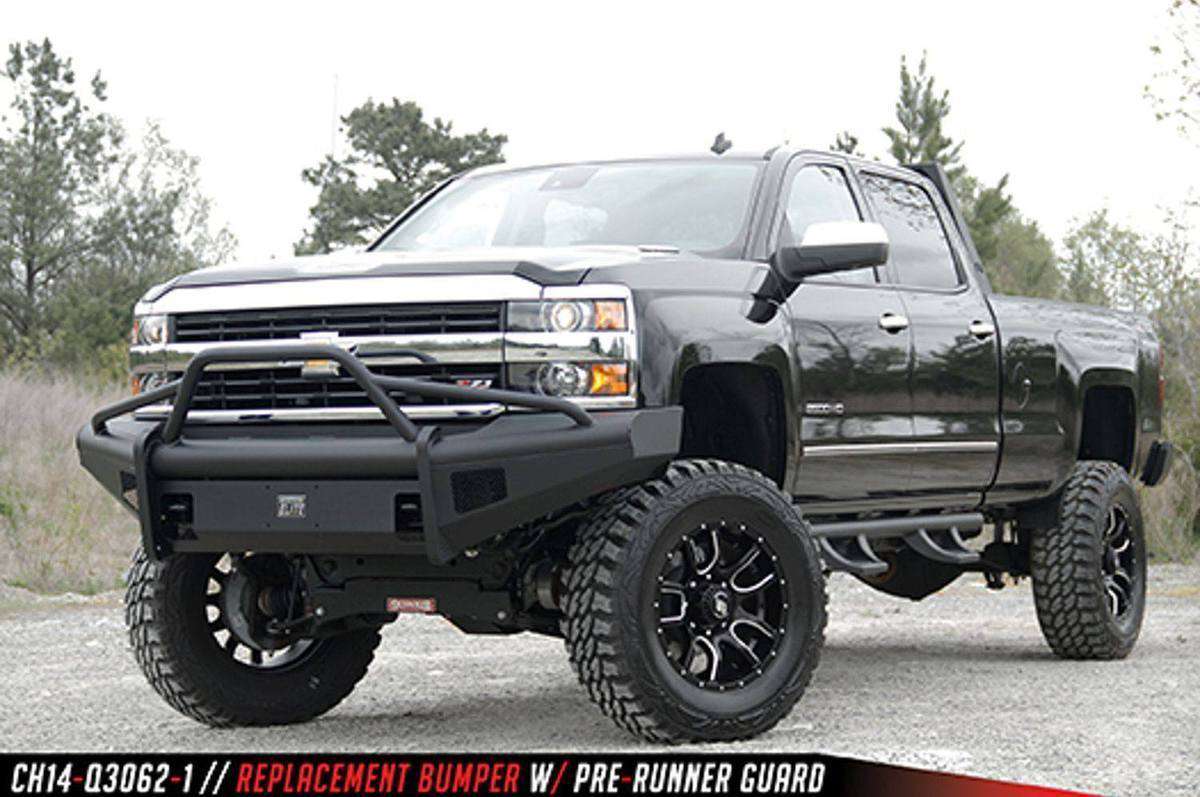 Fab Fours CH14 - Q3062 - 1 2015 - 2019 Chevy Silverado 2500/3500 HD Black Steel Elite Front Bumper Pre - Runner Guard - Rugged Truck Gear