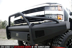 Fab Fours CH14-Q3062-1 2015-2019 Chevy Silverado 2500/3500 HD Black Steel Elite Front Bumper Pre-Runner Guard-BumperStock