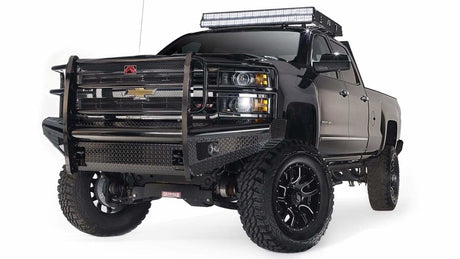 Fab Fours CH14-S3060-1 Chevy Silverado 2500/3500 HD 2015-2019 Black Steel Front Bumper Full Guard-BumperStock