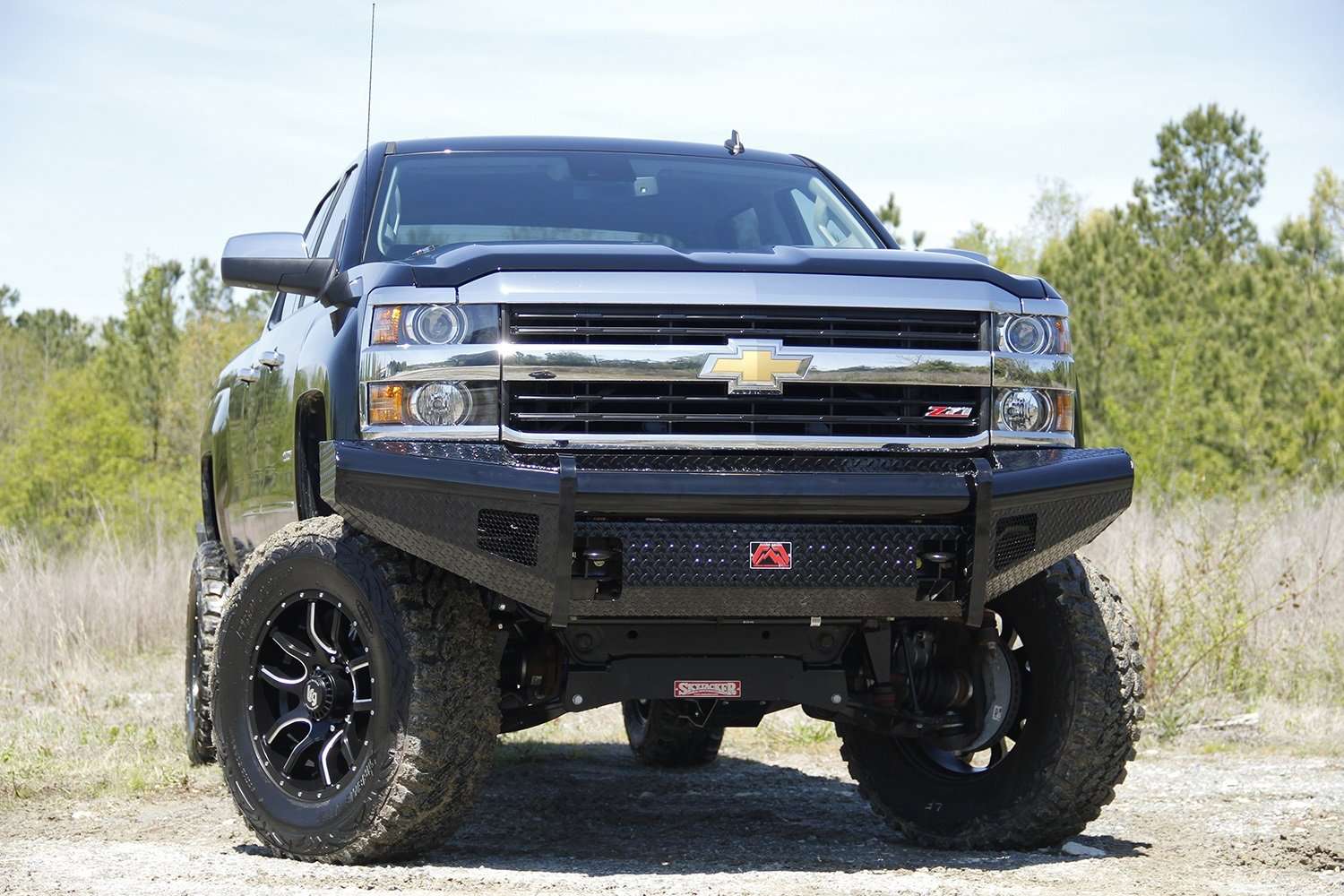 Fab Fours CH14 - S3061 - 1 Chevy Silverado 2500/3500 HD 2015 - 2019 Black Steel Front Bumper No Guard - Rugged Truck Gear