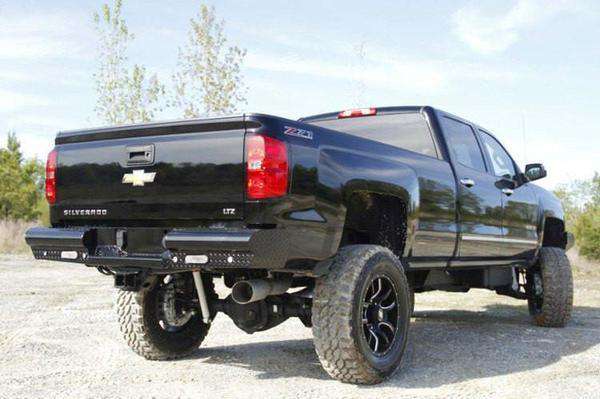 Fab Fours CH14-T3050-1 Chevy Silverado 2500/3500 HD 2015-2019 Black Steel Rear Bumper-BumperStock