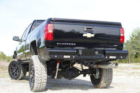 Fab Fours CH14 - T3050 - 1 GMC Sierra 2500/3500 HD 2015 - 2019 Black Steel Rear Bumper - Rugged Truck Gear