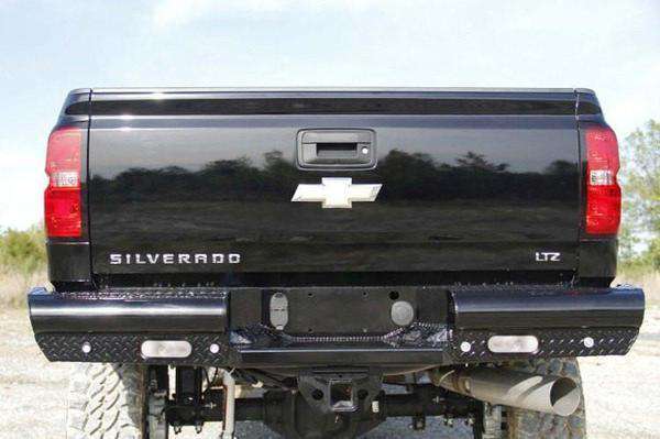 Fab Fours CH14 - T3050 - 1 GMC Sierra 2500/3500 HD 2015 - 2019 Black Steel Rear Bumper - Rugged Truck Gear