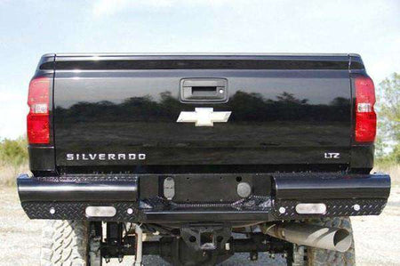 Fab Fours CH14 - T3050 - 1 GMC Sierra 2500/3500 HD 2015 - 2019 Black Steel Rear Bumper - Rugged Truck Gear