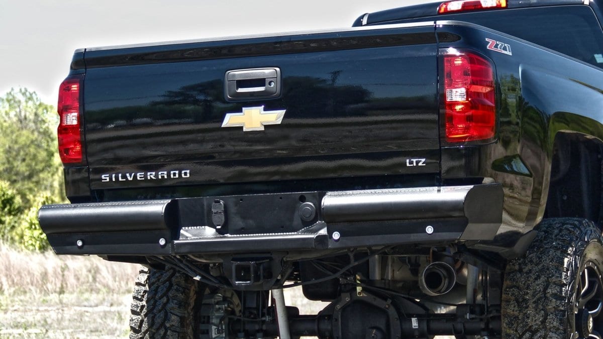 Fab Fours CH14 - U3050 - 1 2015 - 2019 Chevy Silverado 2500/3500 HD Black Steel Elite Rear Bumper - Rugged Truck Gear