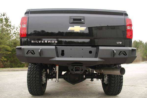 Fab Fours CH14 - W3050 - 1 Chevy Silverado 2500/3500 HD 2015 - 2019 Premium Rear Bumper Non - Sensor - Rugged Truck Gear
