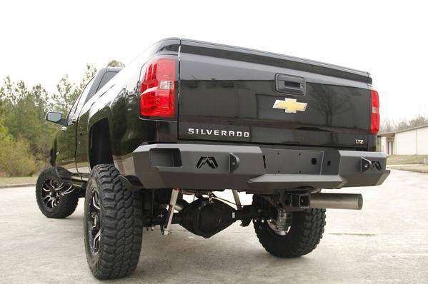 Fab Fours CH14 - W3050 - 1 Chevy Silverado 2500/3500 HD 2015 - 2019 Premium Rear Bumper Non - Sensor - Rugged Truck Gear